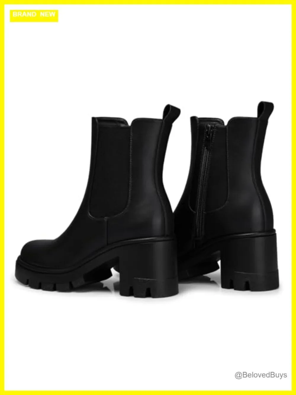 PU Leather Chelsea Boots | Chunky Heel Platform Ankle Booties 2026
